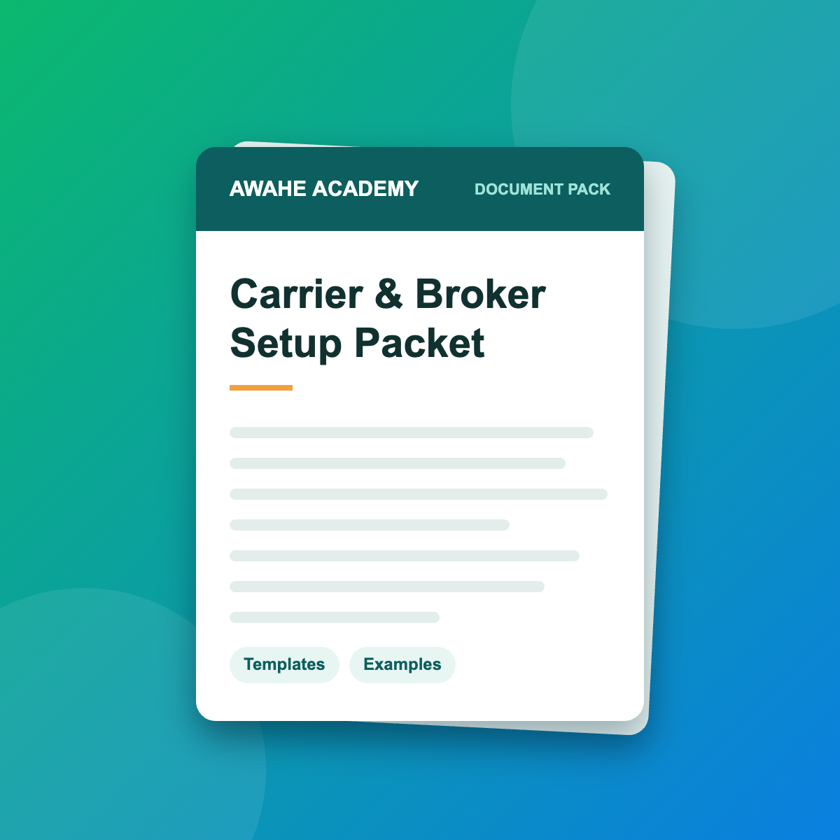 Carrier & Broker Setup Packet — Awahe Academy
