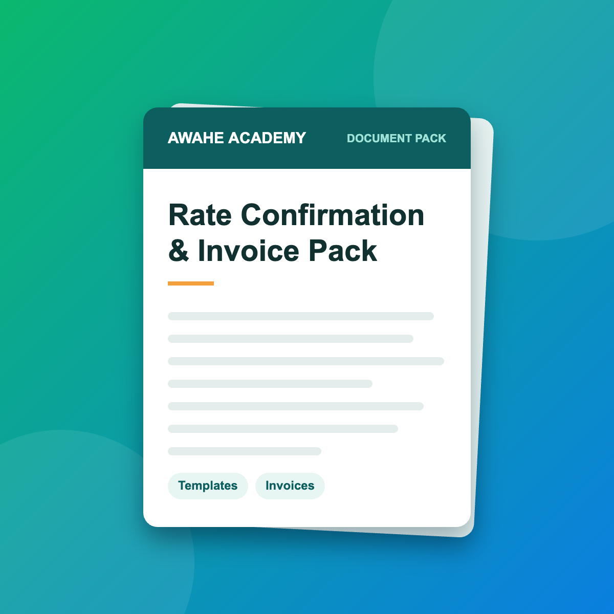 Rate Confirmation & Invoice Pack — Awahe Academy